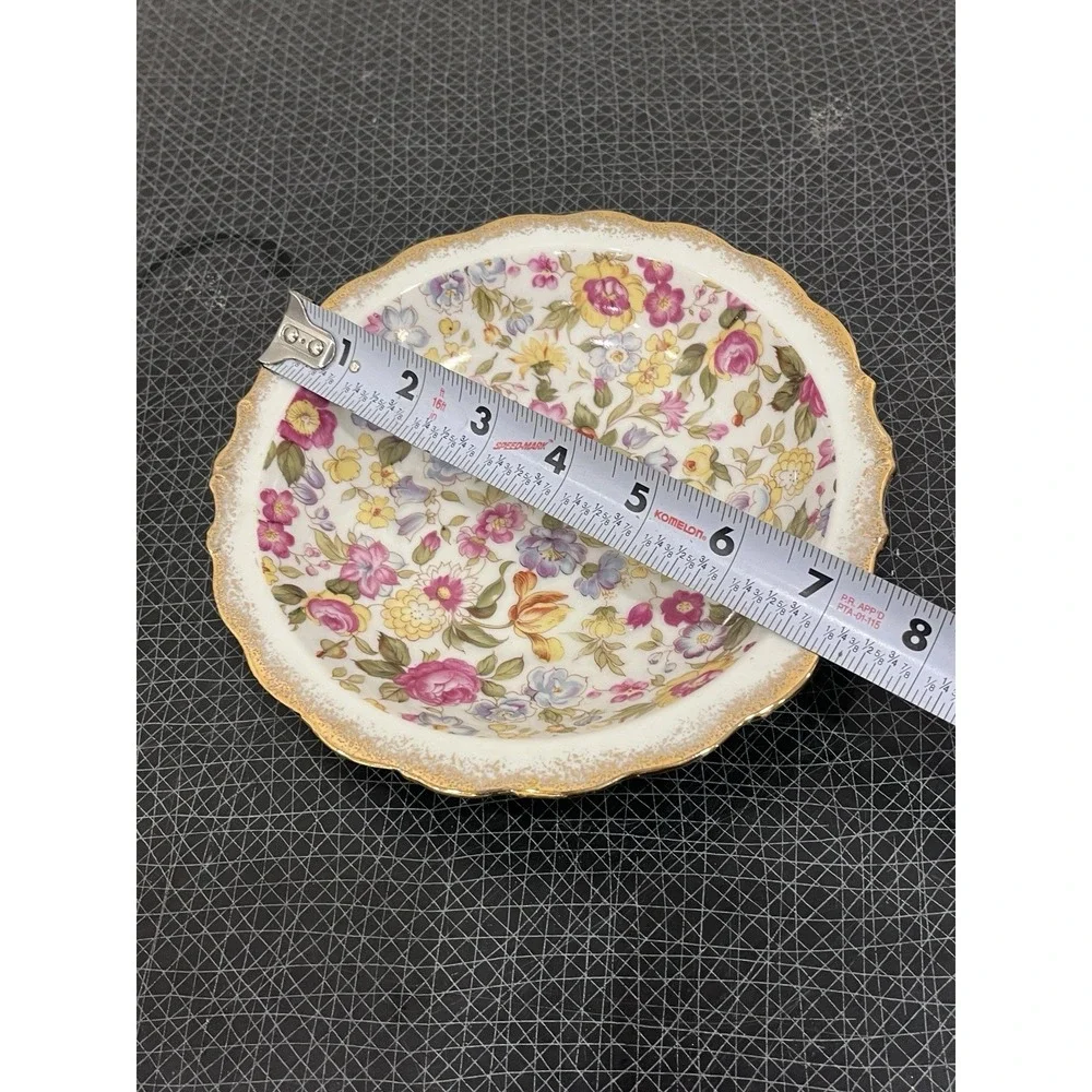 Lefton China Hand Painted Chintz Floral Pitcher.  51/2